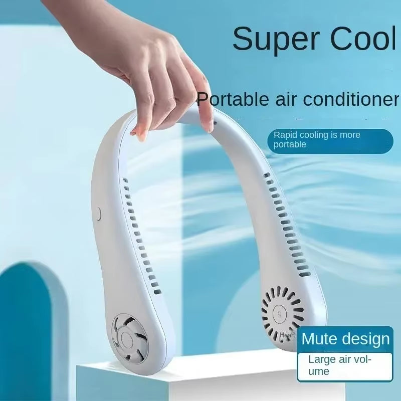 BreezeLoop Pro – Bladeless Rechargeable Neck Fan with 3-Speed Cooling for Summer Comfort