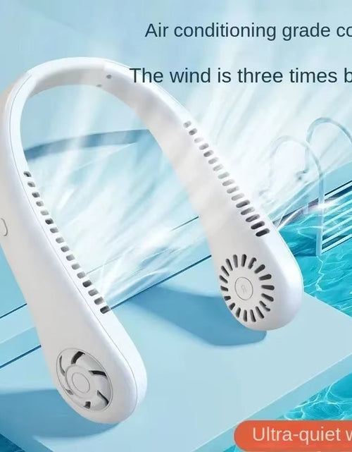 Load image into Gallery viewer, BreezeLoop Pro – Bladeless Rechargeable Neck Fan with 3-Speed Cooling for Summer Comfort
