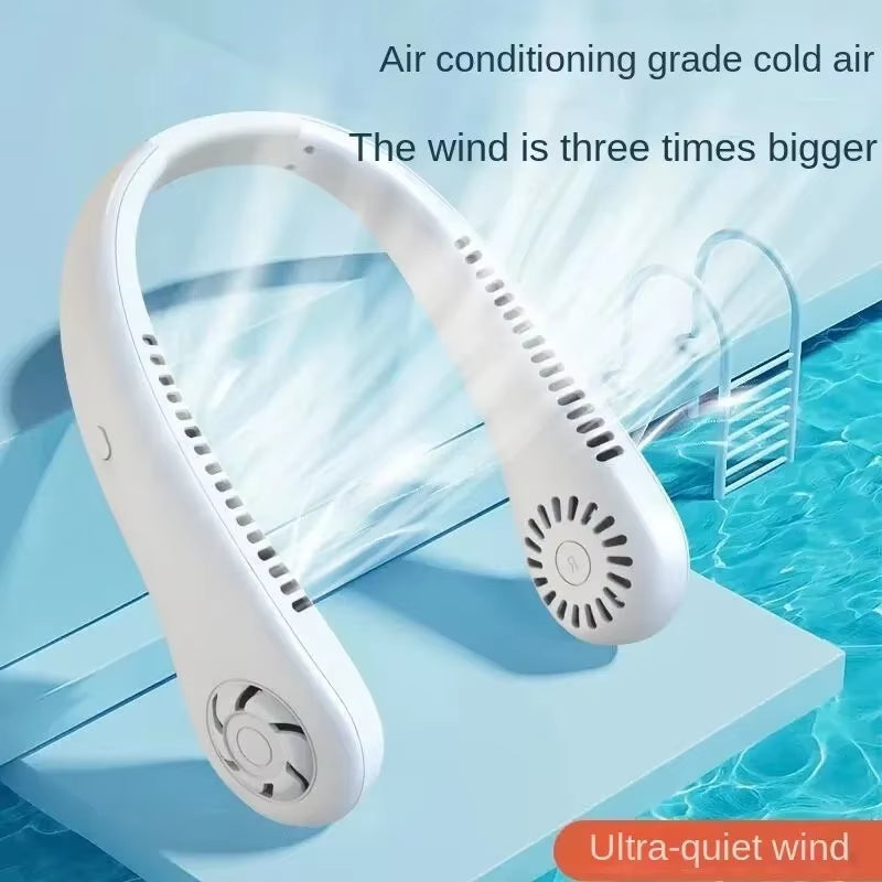 BreezeLoop Pro – Bladeless Rechargeable Neck Fan with 3-Speed Cooling for Summer Comfort