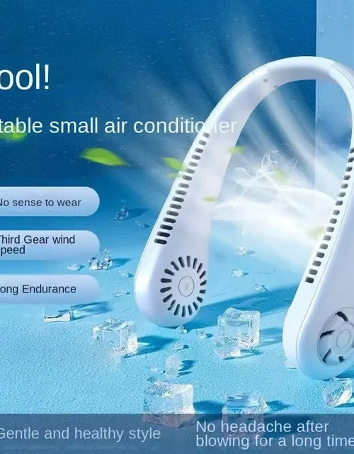 Load image into Gallery viewer, BreezeLoop Pro – Bladeless Rechargeable Neck Fan with 3-Speed Cooling for Summer Comfort
