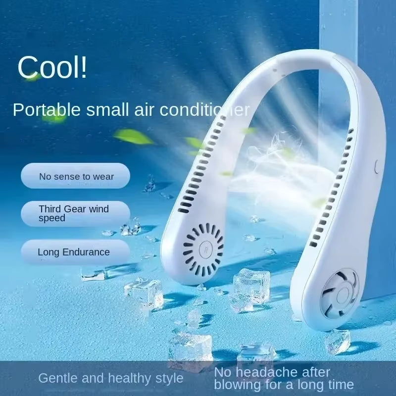 BreezeLoop Pro – Bladeless Rechargeable Neck Fan with 3-Speed Cooling for Summer Comfort
