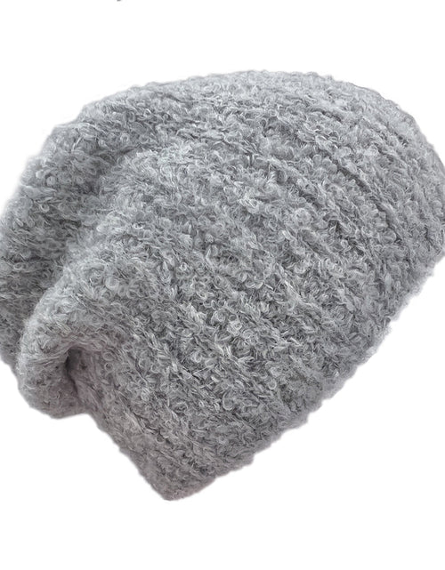 Load image into Gallery viewer, Gray Loop Knit Alpaca Beanie
