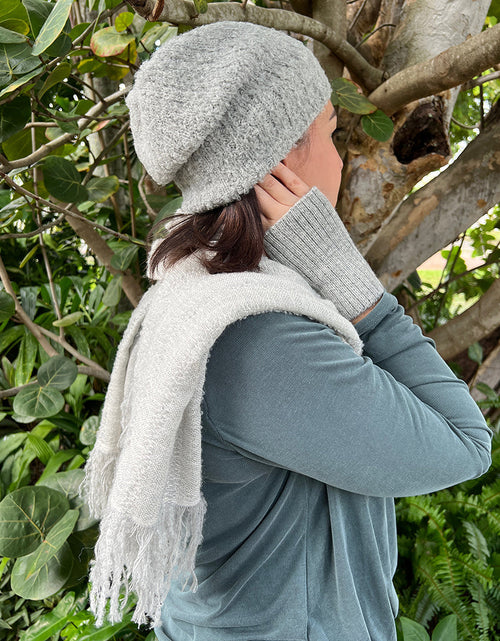 Load image into Gallery viewer, Gray Loop Knit Alpaca Beanie
