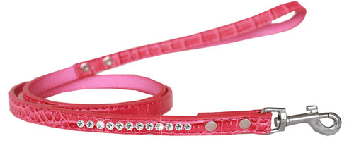 Load image into Gallery viewer, Dog, Puppy &amp; Pet Designer Croc Leash, &quot;One Row Clear Crystal&quot;
