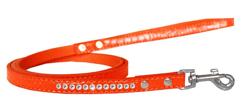 Load image into Gallery viewer, Dog, Puppy &amp; Pet Designer Croc Leash, &quot;One Row Clear Crystal&quot;
