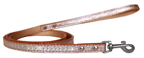 Load image into Gallery viewer, Dog, Puppy &amp; Pet Designer Croc Leash, &quot;One Row Clear Crystal&quot;
