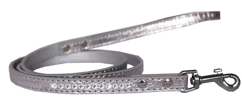 Load image into Gallery viewer, Dog, Puppy &amp; Pet Designer Croc Leash, &quot;One Row Clear Crystal&quot;
