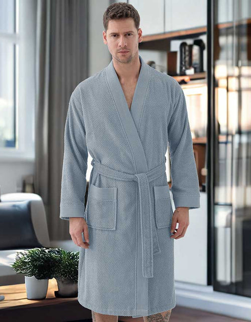 Load image into Gallery viewer, Men&#39;s Organic Turkish Cotton Terry Kimono Robe | Terry Cloth Bathrobe
