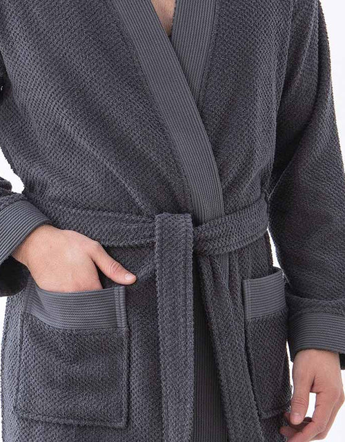 Load image into Gallery viewer, Men&#39;s Organic Turkish Cotton Terry Kimono Robe | Terry Cloth Bathrobe
