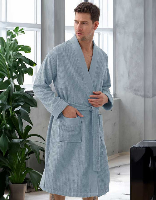 Load image into Gallery viewer, Men&#39;s Organic Turkish Cotton Terry Kimono Robe | Terry Cloth Bathrobe
