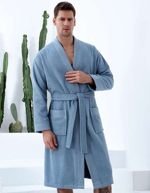 Load image into Gallery viewer, Men&#39;s Organic Turkish Cotton Terry Kimono Robe | Terry Cloth Bathrobe
