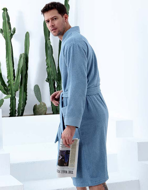 Load image into Gallery viewer, Men&#39;s Organic Turkish Cotton Terry Kimono Robe | Terry Cloth Bathrobe
