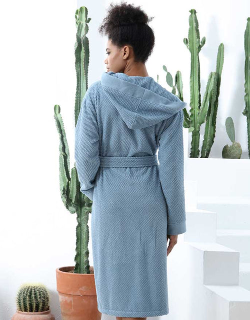 Load image into Gallery viewer, Women&#39;s Hooded Turkish Cotton Terry Cloth Robe
