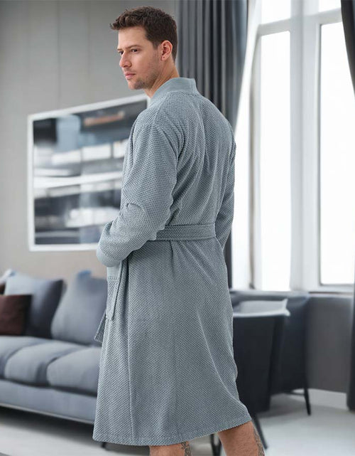 Load image into Gallery viewer, Men&#39;s Organic Turkish Cotton Terry Kimono Robe | Terry Cloth Bathrobe
