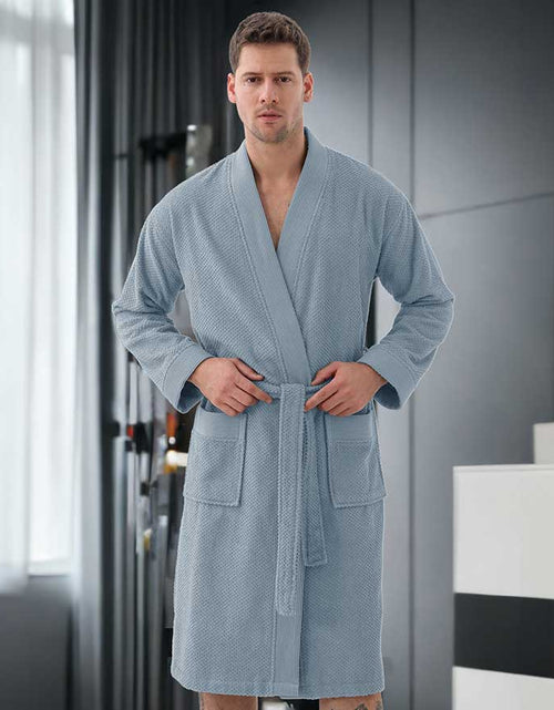 Load image into Gallery viewer, Men&#39;s Organic Turkish Cotton Terry Kimono Robe | Terry Cloth Bathrobe
